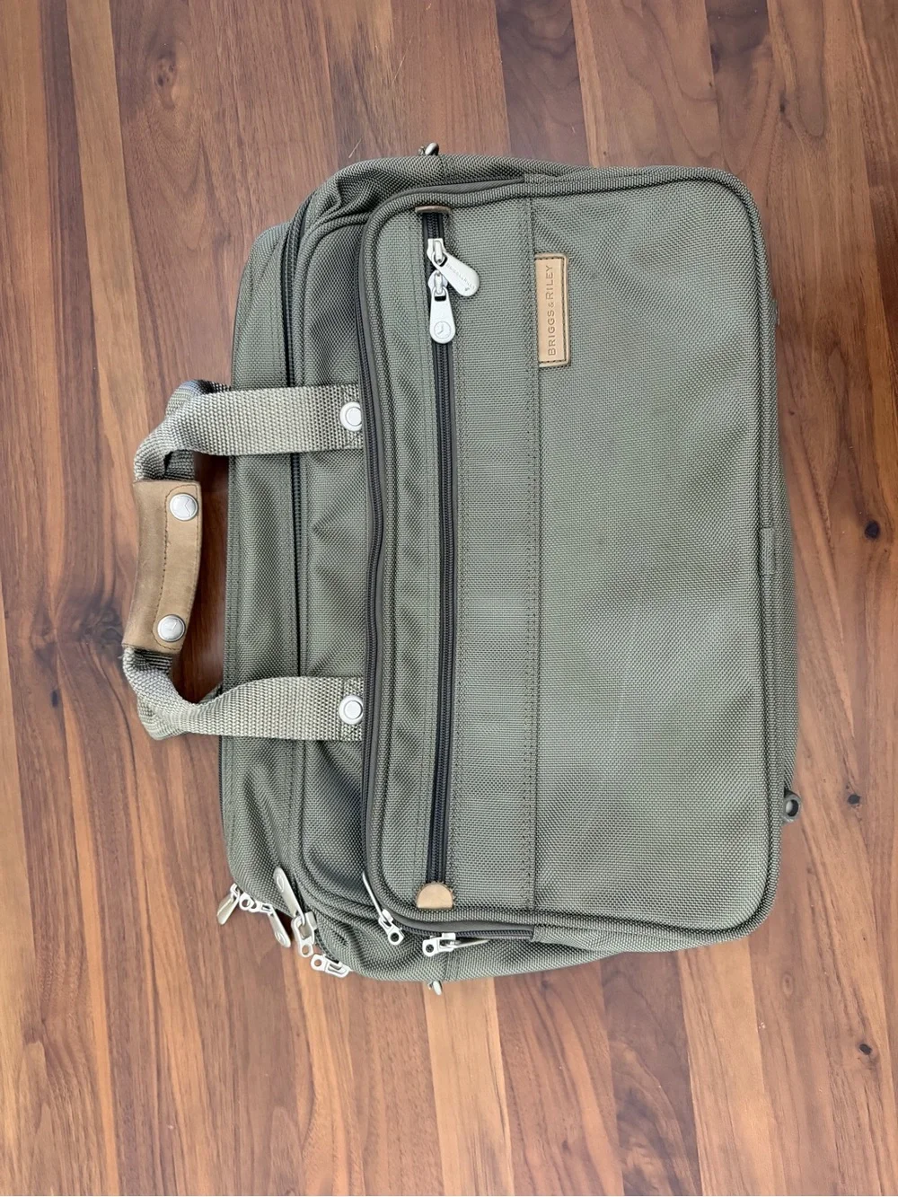Briggs & Riley Olive Ballistic Nylon Laptop Case / Briefcase Bag — Missing Strap